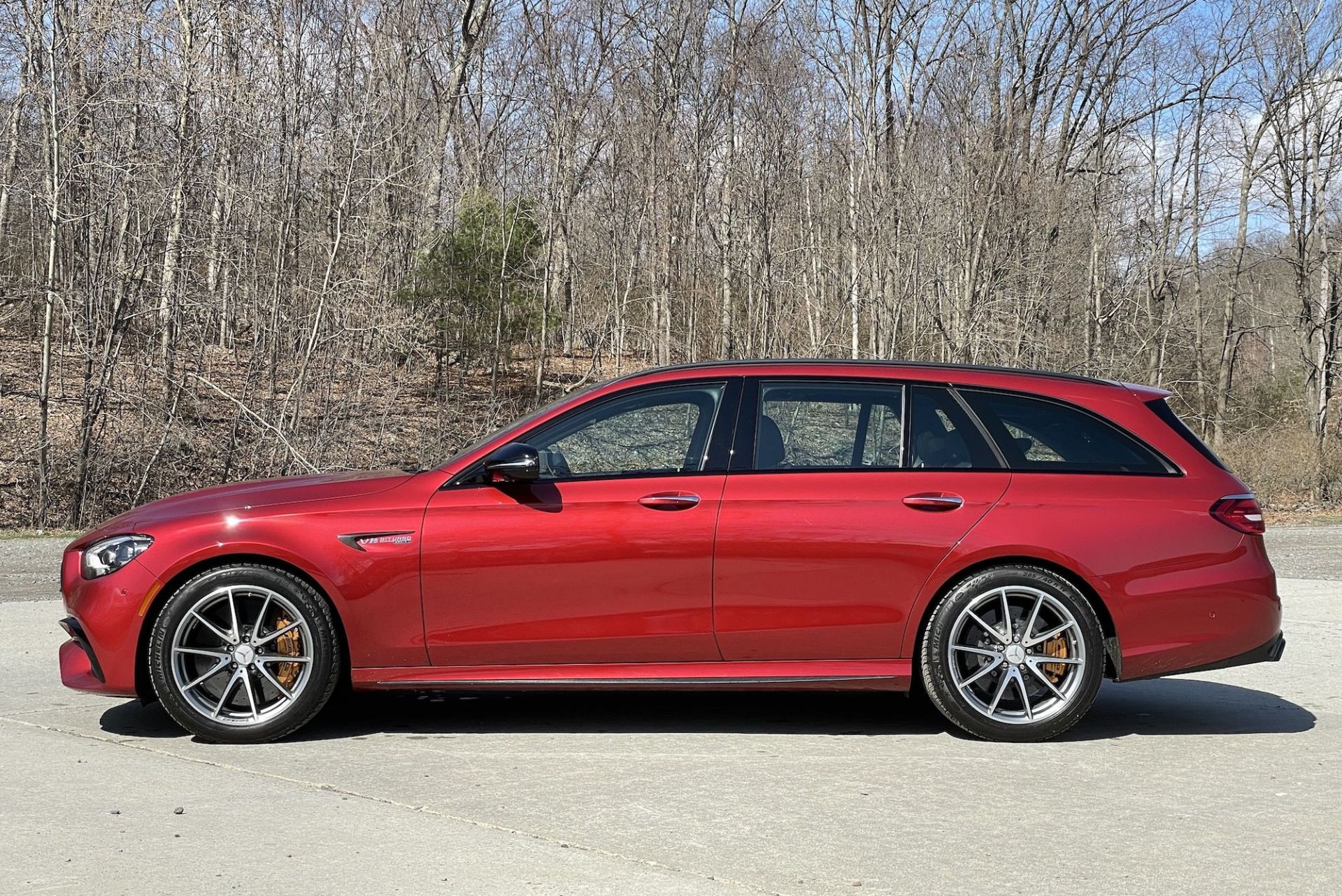 mercedes amg e63 side red 2021