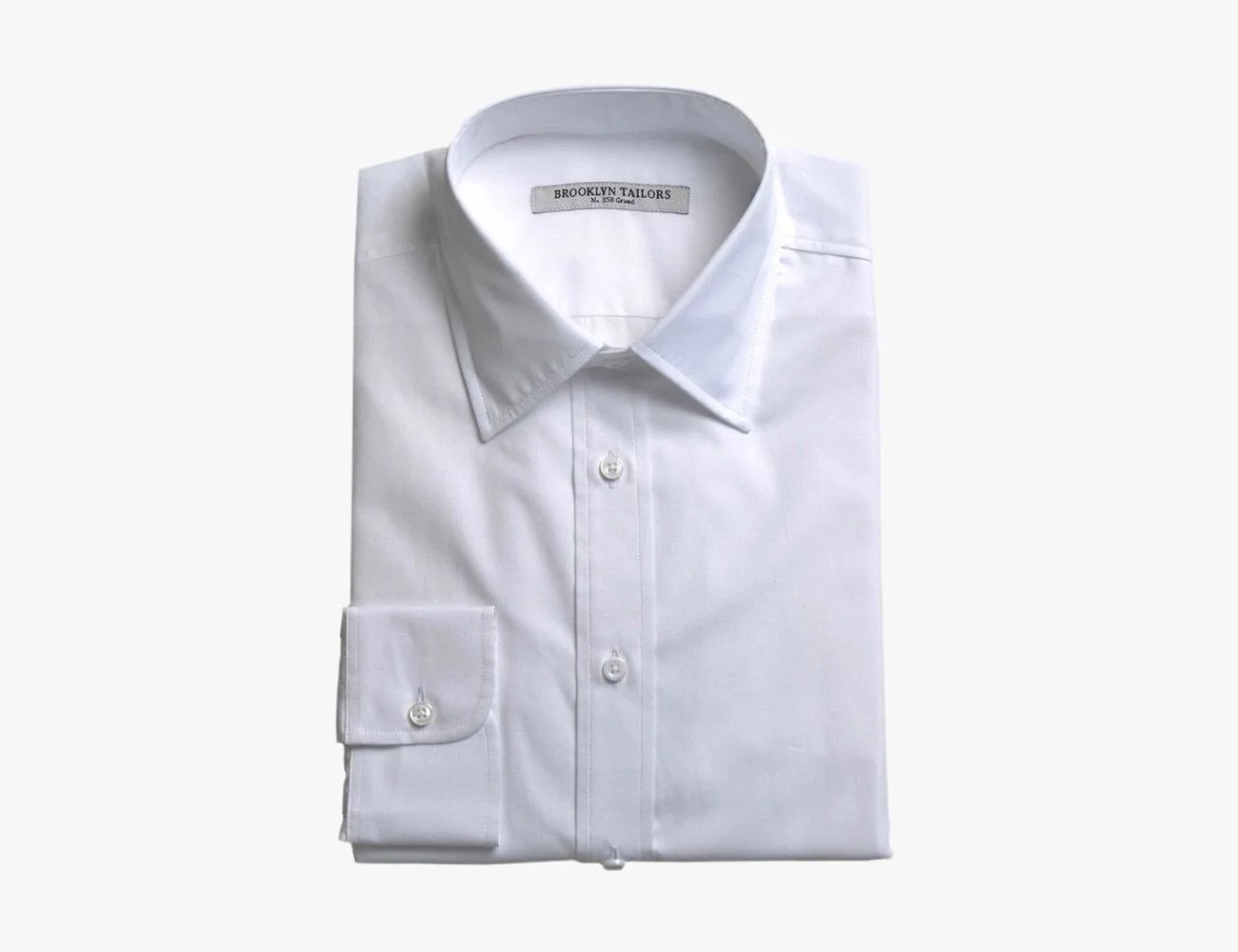 Classic White Cotton Broadcloth Dress Shirt