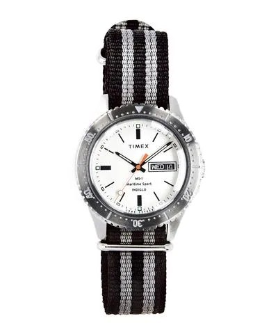 timex  todd snyder maritime sport ms1 watch in silver 41mm