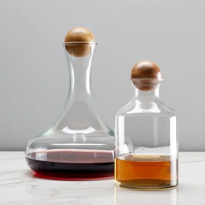 west elm glass decanter