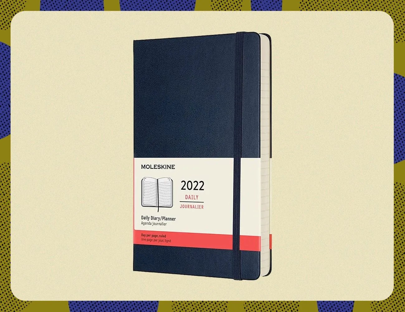 moleskine classic 12 month 2022 daily planner, hard cover, large 5 x 825, sapphire blue