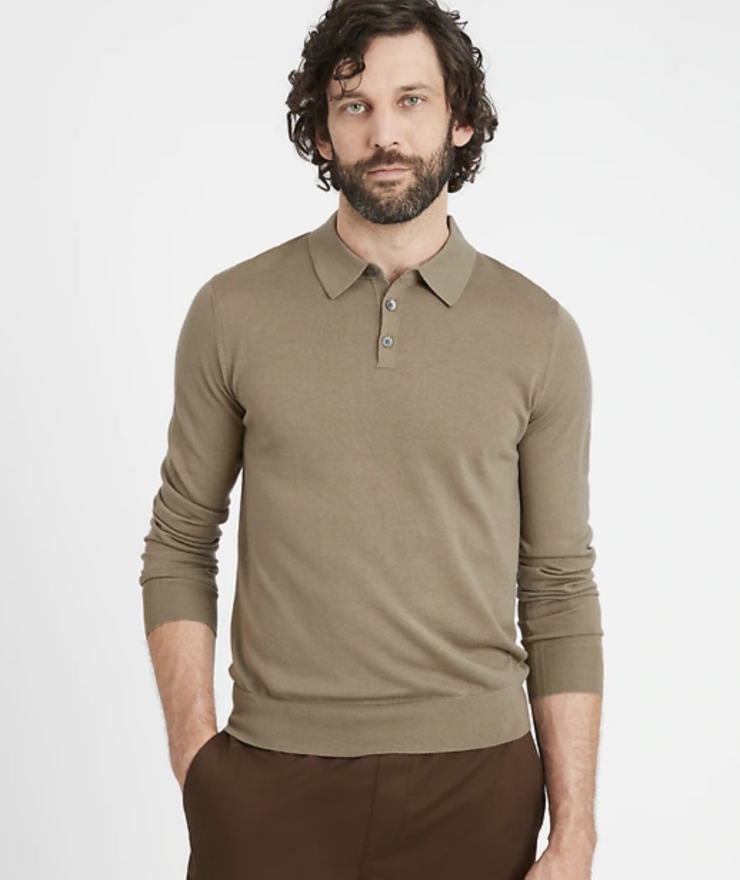 Merino Sweater Polo in Responsible Wool
