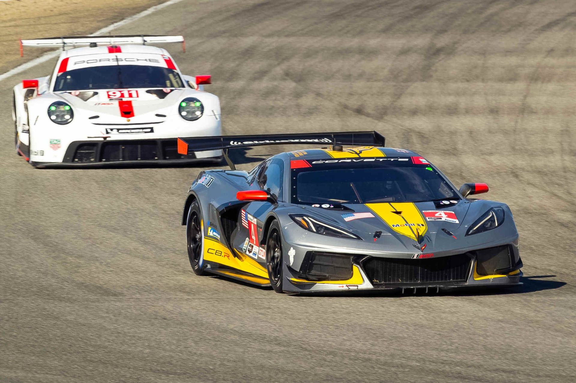 the 4 mobil 1siriusxm chevrolet corvette c8r driven by oliver gavin and tommy milner races to a third place finish in the gtlm class sunday, november 1, 2020 during the imsa weathertech sportscar championship’s monterey sports car championship at weathertech raceway laguna seca in monterey, california gavin and milner are in second place in the drivers championship with one race to go in the season photo by richard prince for chevy racing