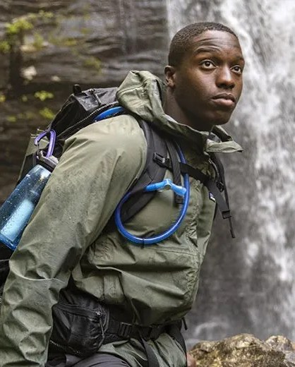 man wearing camelbak