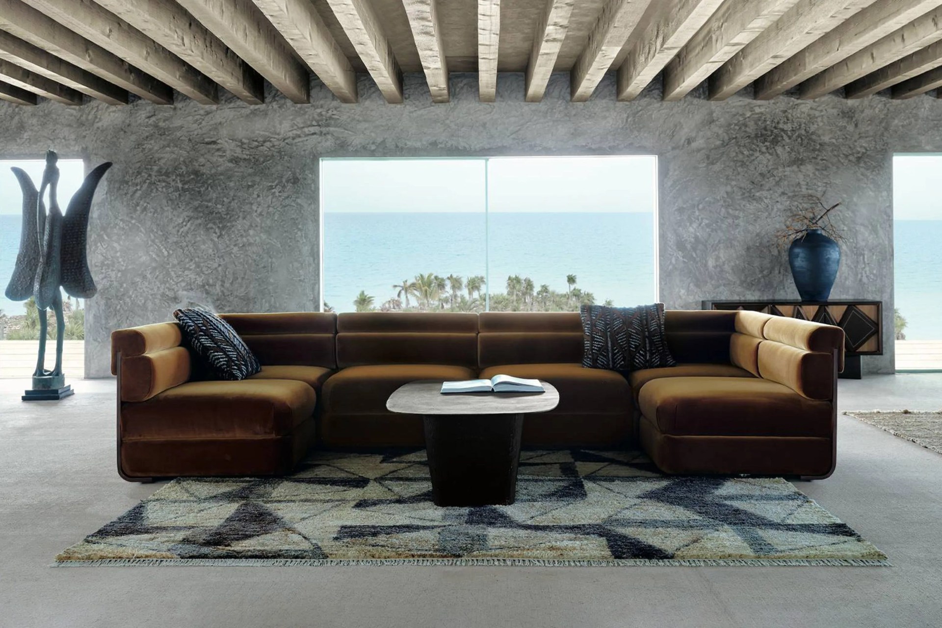 cb2 x kravitz designed living room