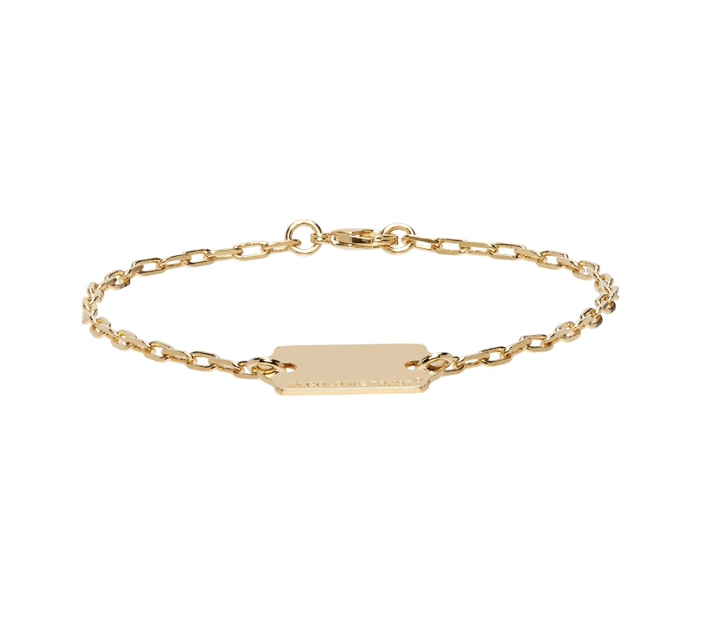 gold price tag bracelet