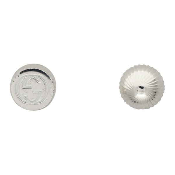 GUCCI Silver Square & Round Stud Earrings