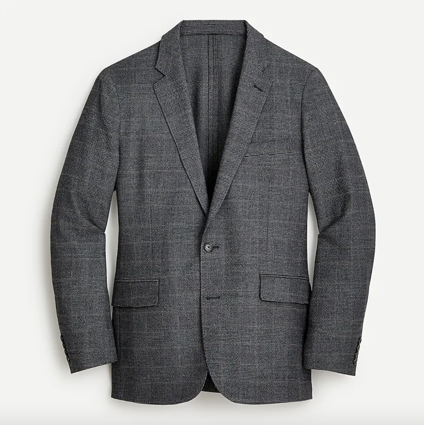 Ludlow Slim-fit unstructured suit jacket in Italian stretch plaid seersucker