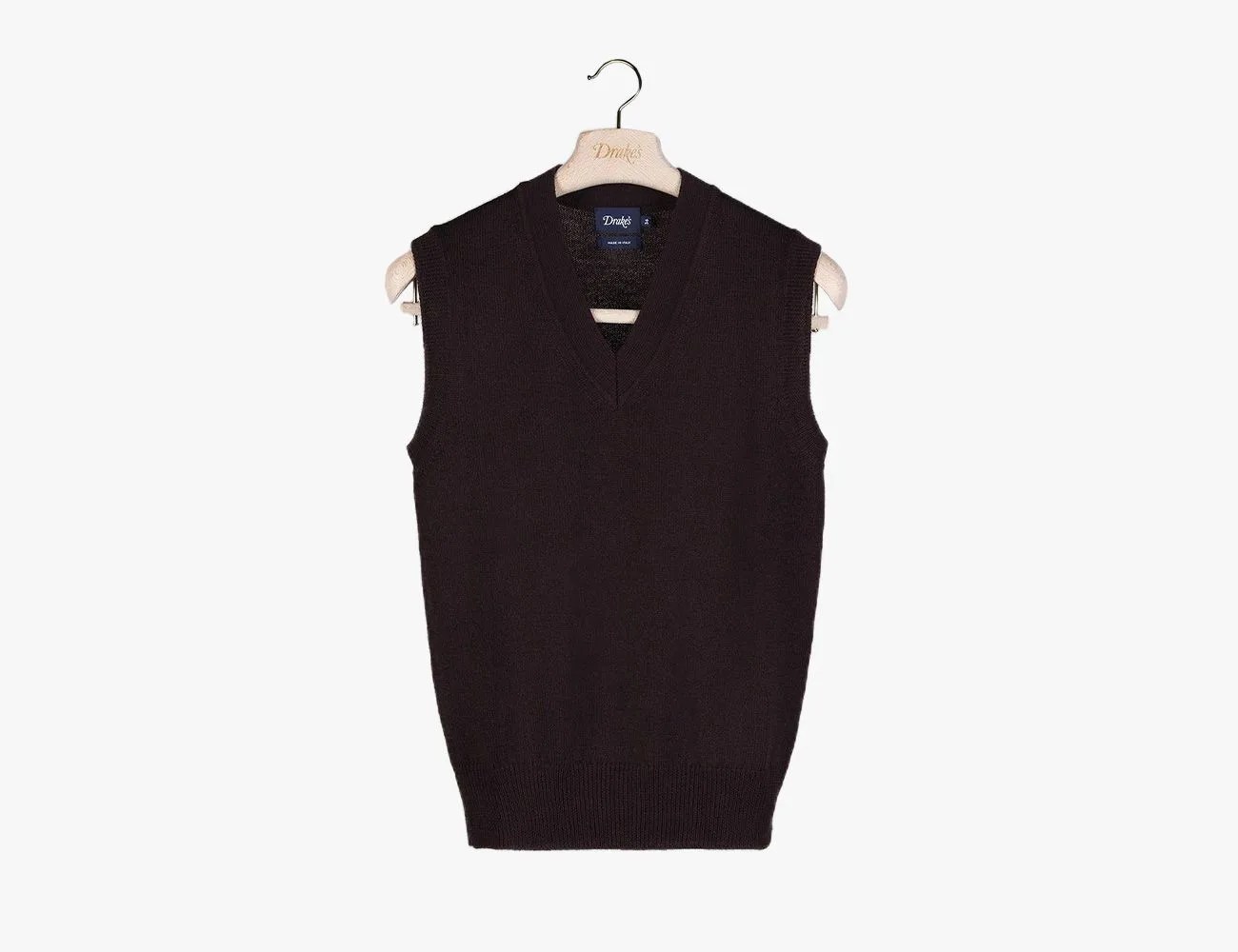 Brown Merino Wool Knitted Vest