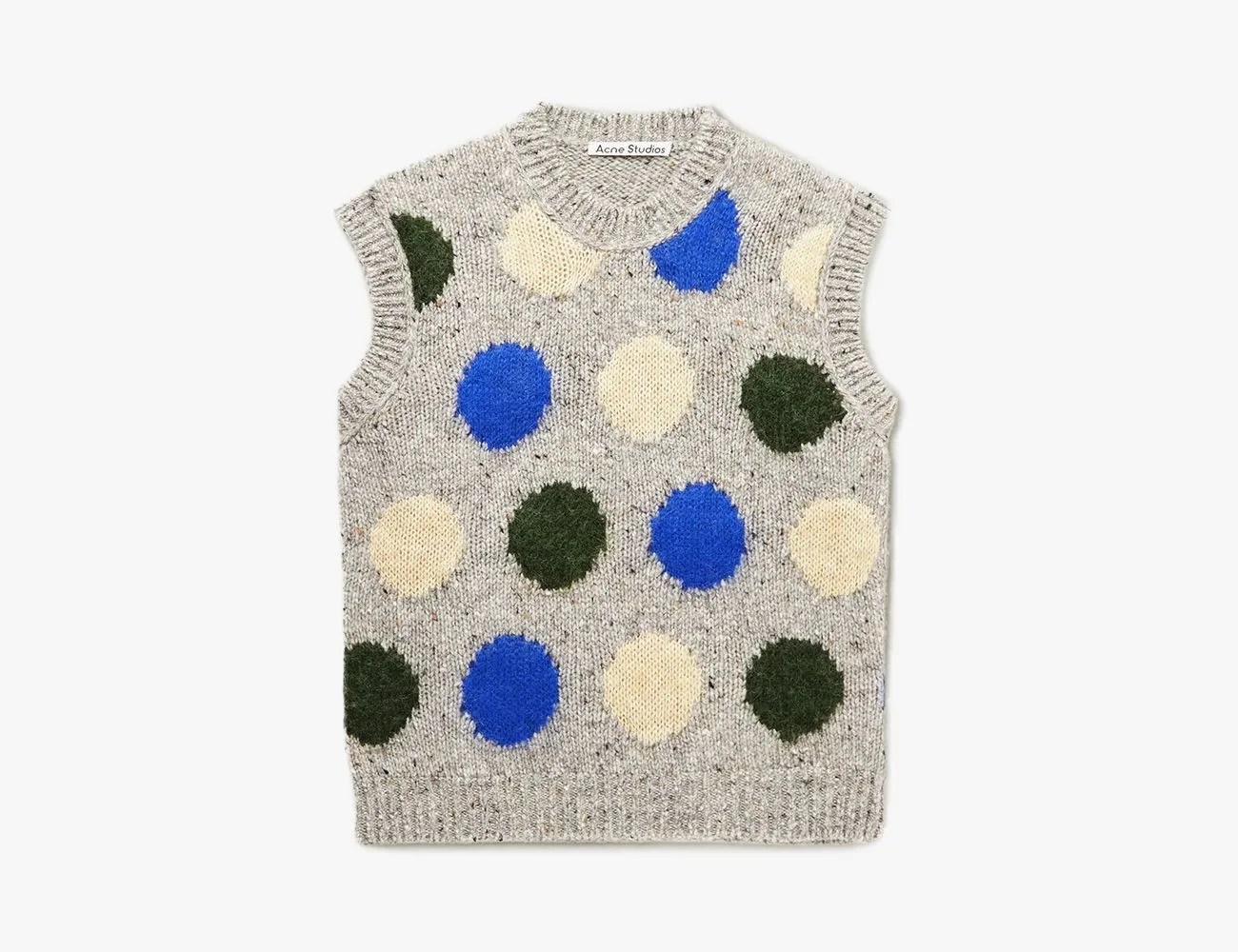 Slim-Fit Polka-Dot Intarsia Wool Sweater Vest