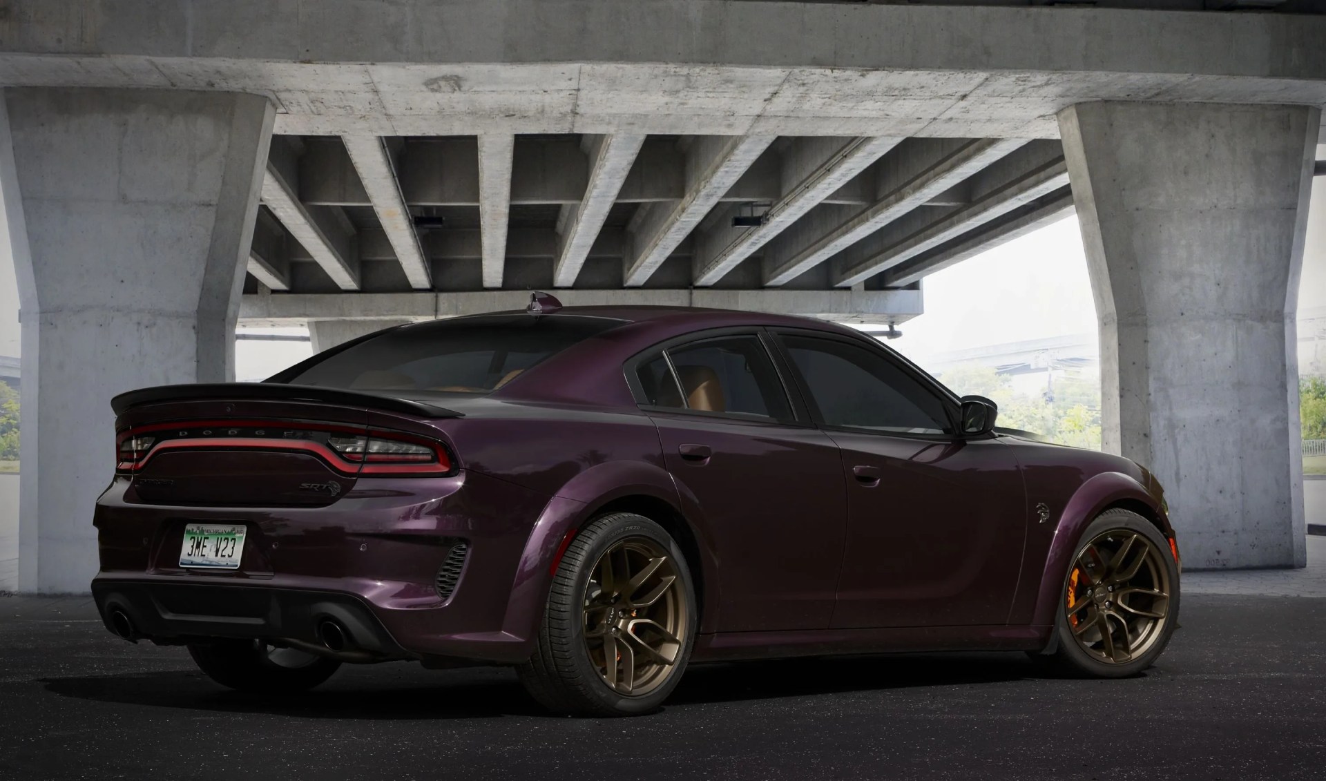 the &ldquo;brass funky&rdquo; order combination for the 2022 dodge charger srt hellcat redeye widebody jailbreak model combines a hellraisin exterior with sepia laguna leather seats, sepia floor mats, carbon fiber bezels, suede headliner, alcantara steering wheel with a white srt logo on the interior and much more that can be customized