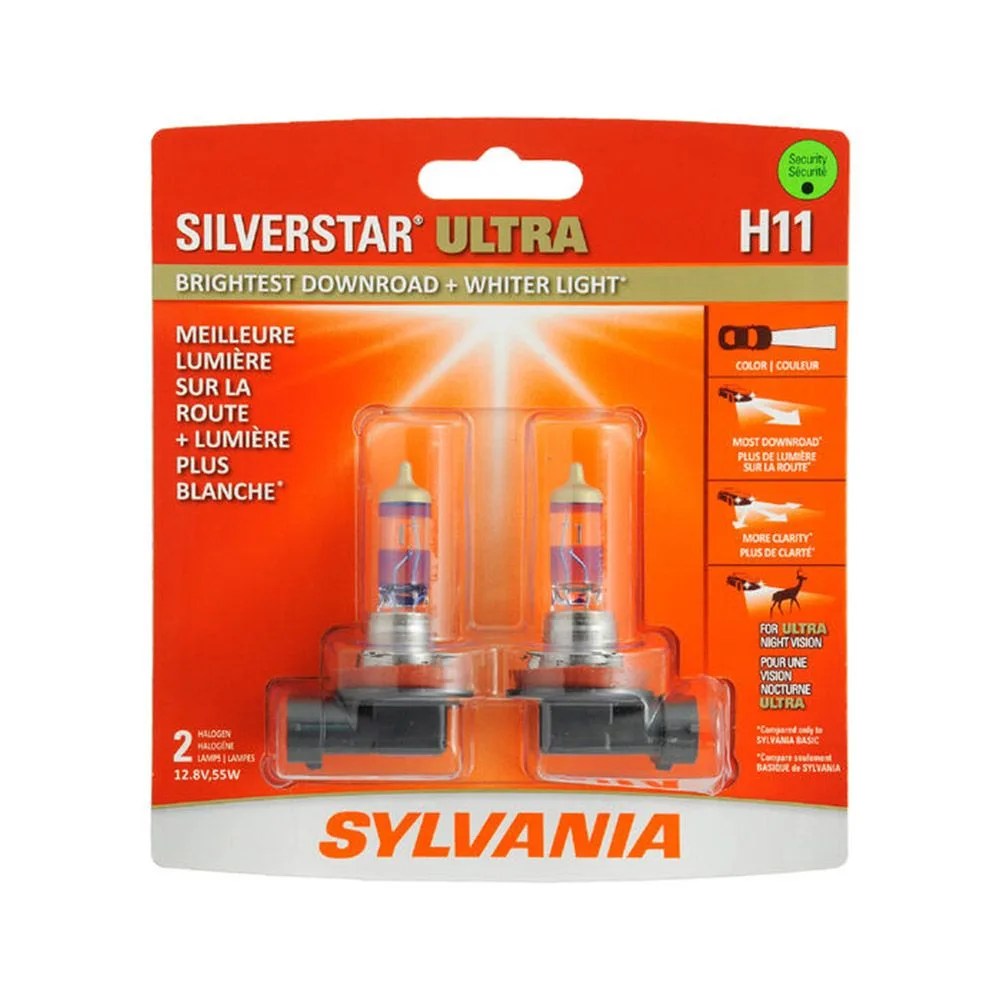 sylvania h11 silverstar ultra halogen headlight bulb,