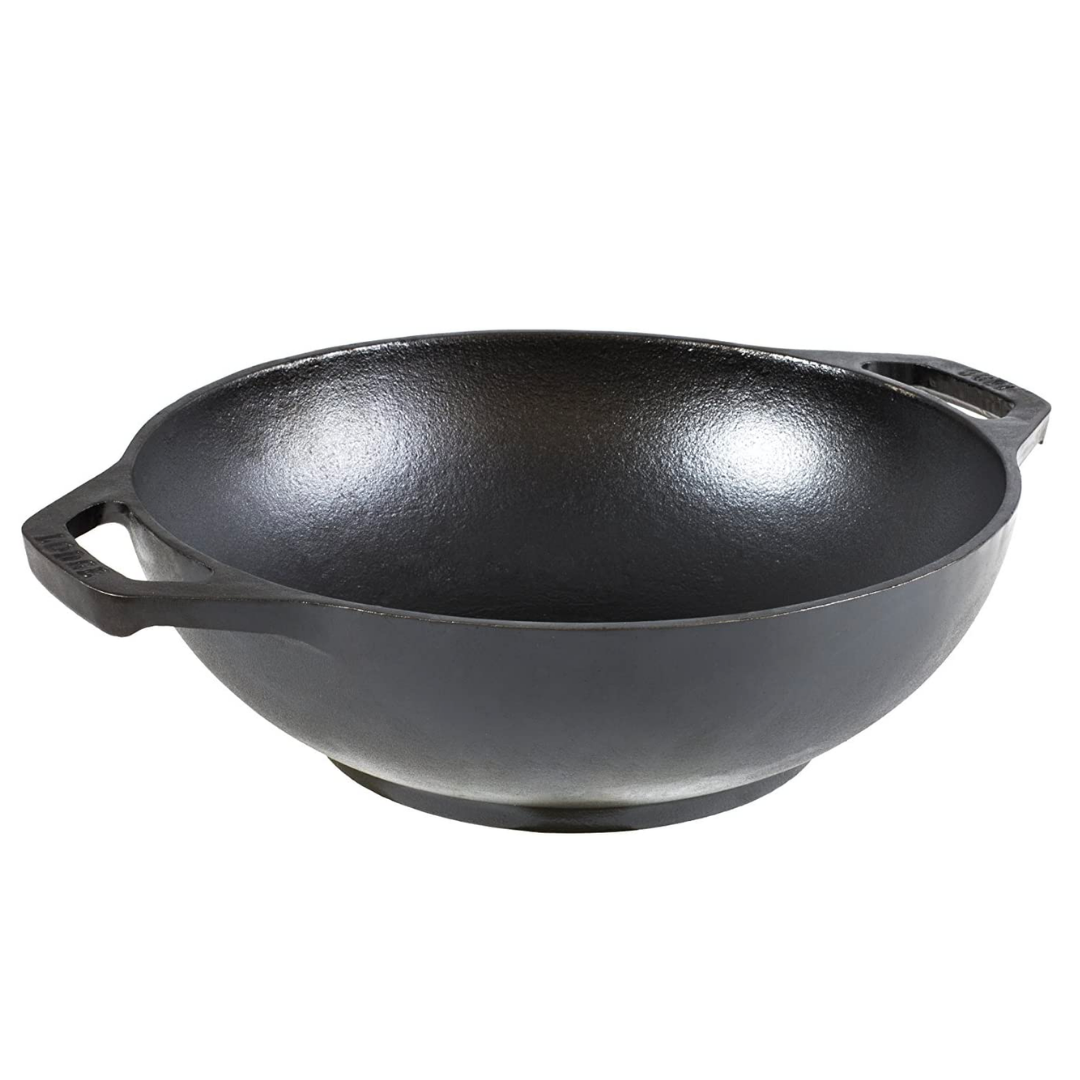 Lodge 9 Inch Cast Iron Mini Wok w/ Loop Handles