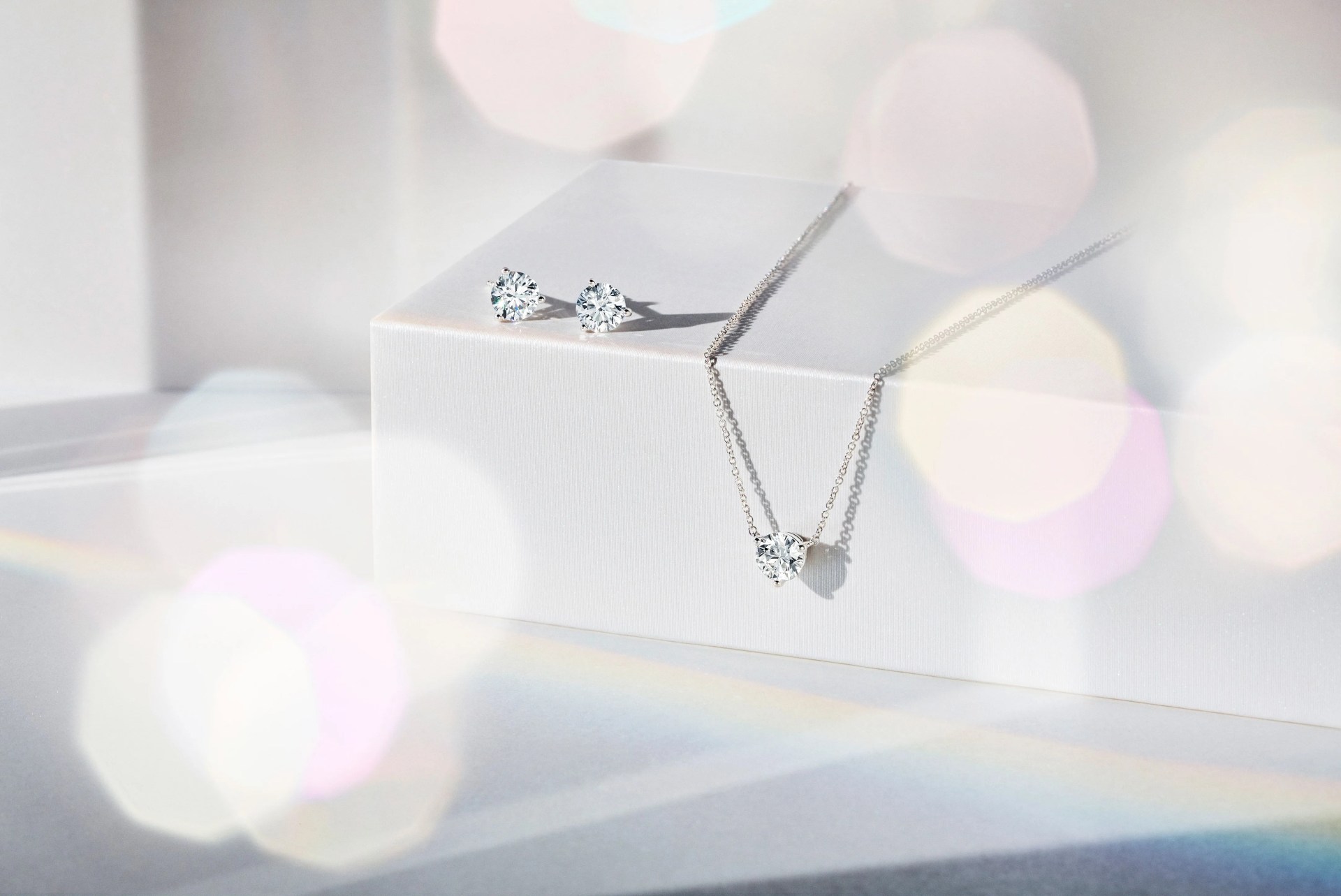lightbox studs and necklace
