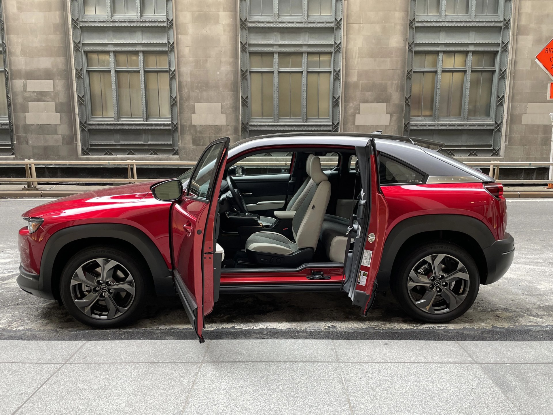 mazda mx 30 electric suv in candy red