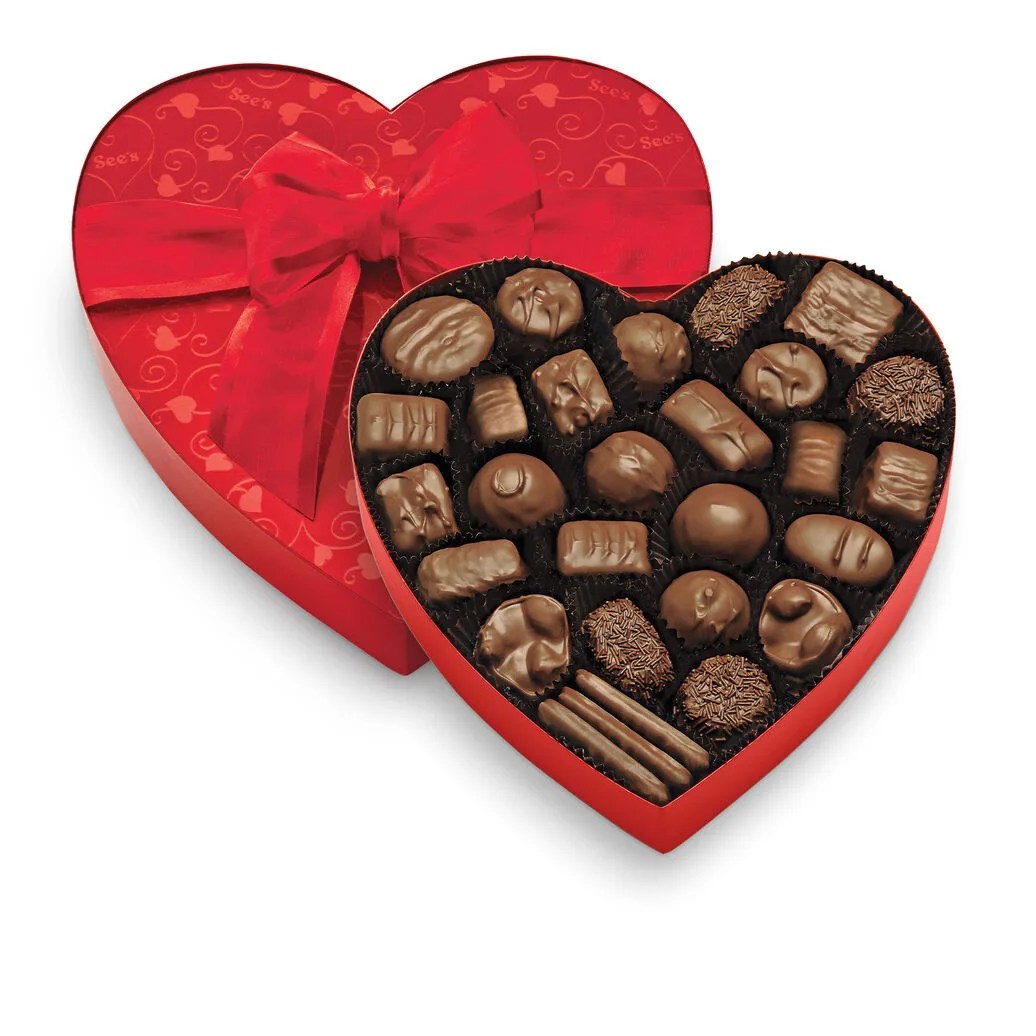 classic red heart   milk chocolates