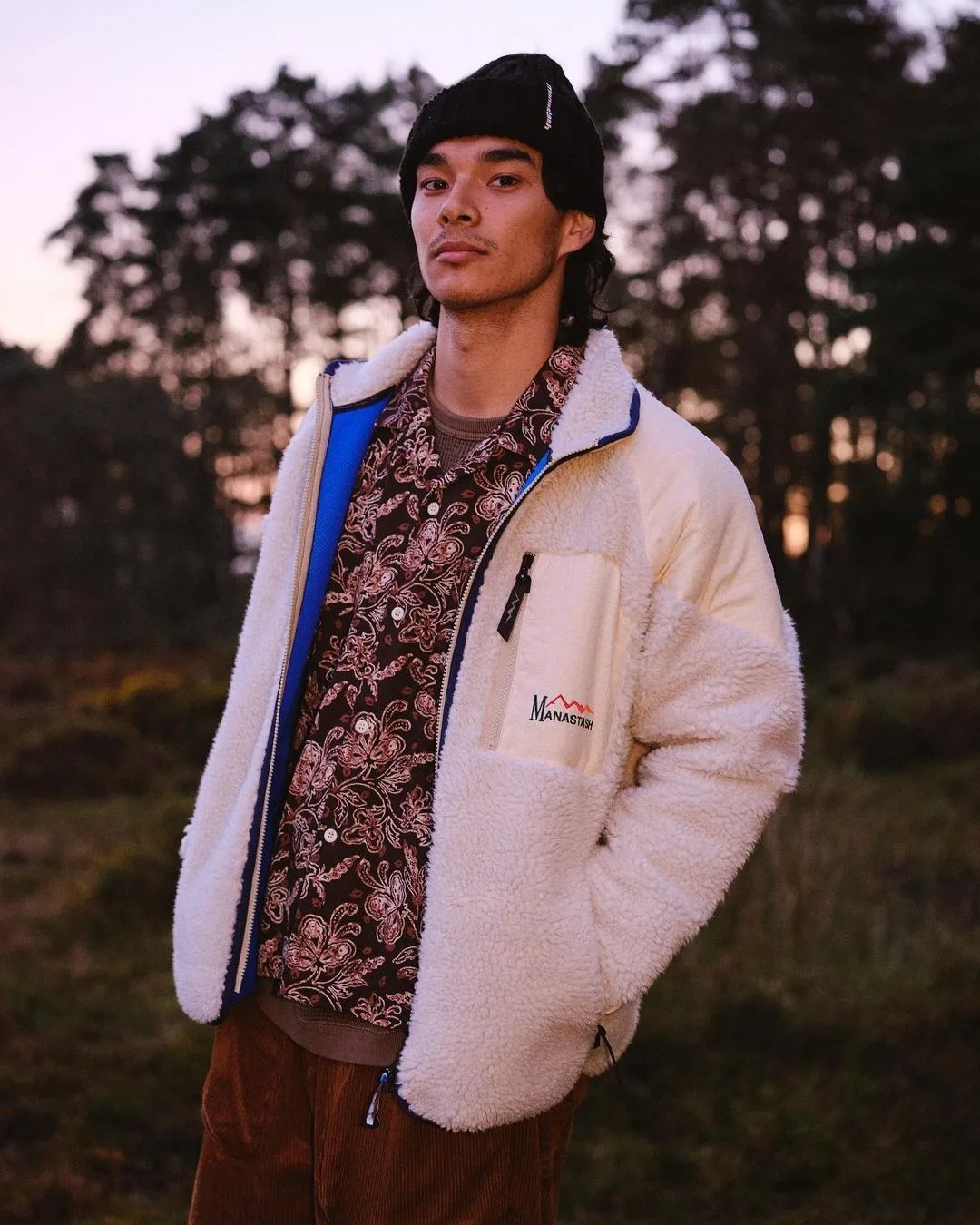 male wearing manastash fleece jacket