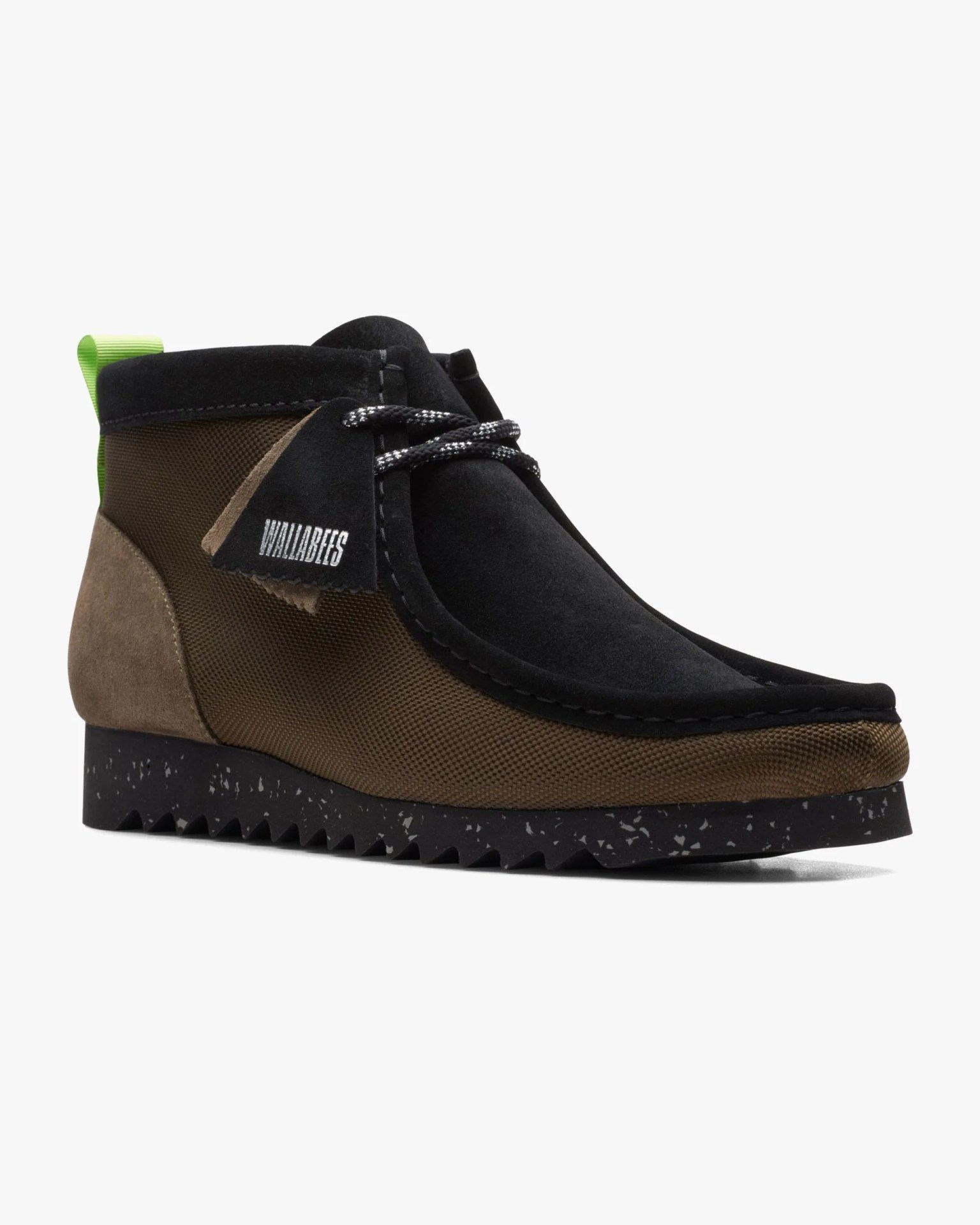 wallabee ftre green combi shoe