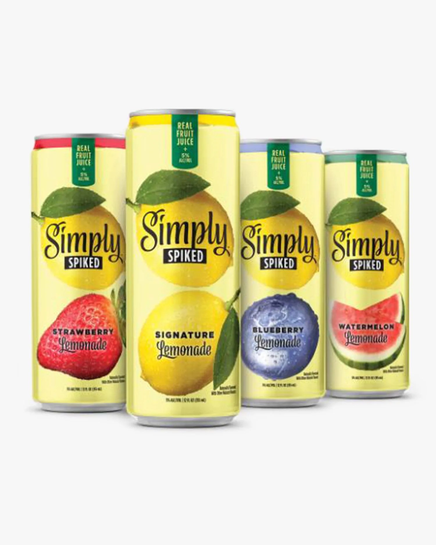 simply spiked lemonade in strawberry, original, blueberry, and watermelon