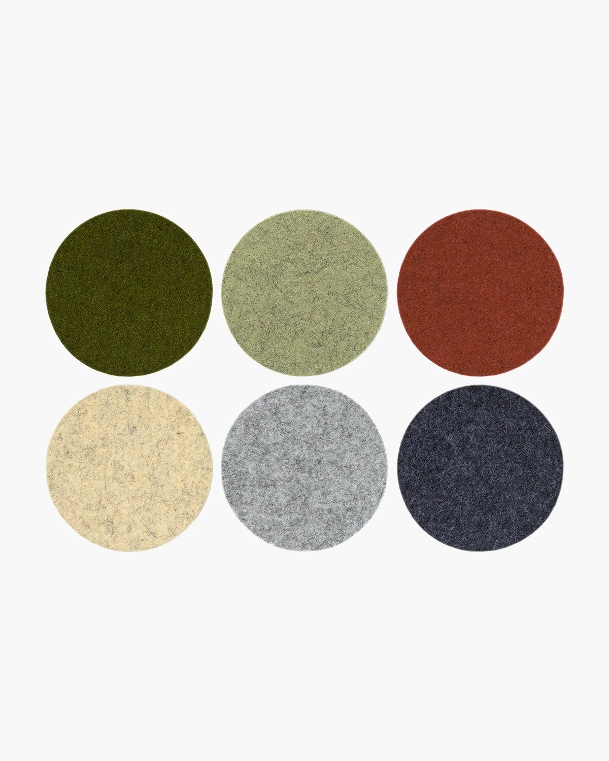 Bierfilzl Merino Wool Felt Round Coaster Multi 6 Pack