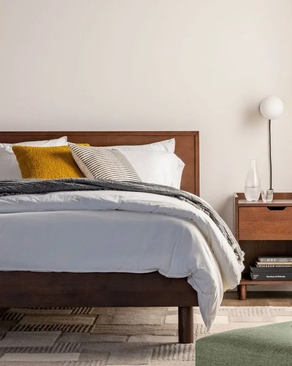 burrow bed next to a nightstand