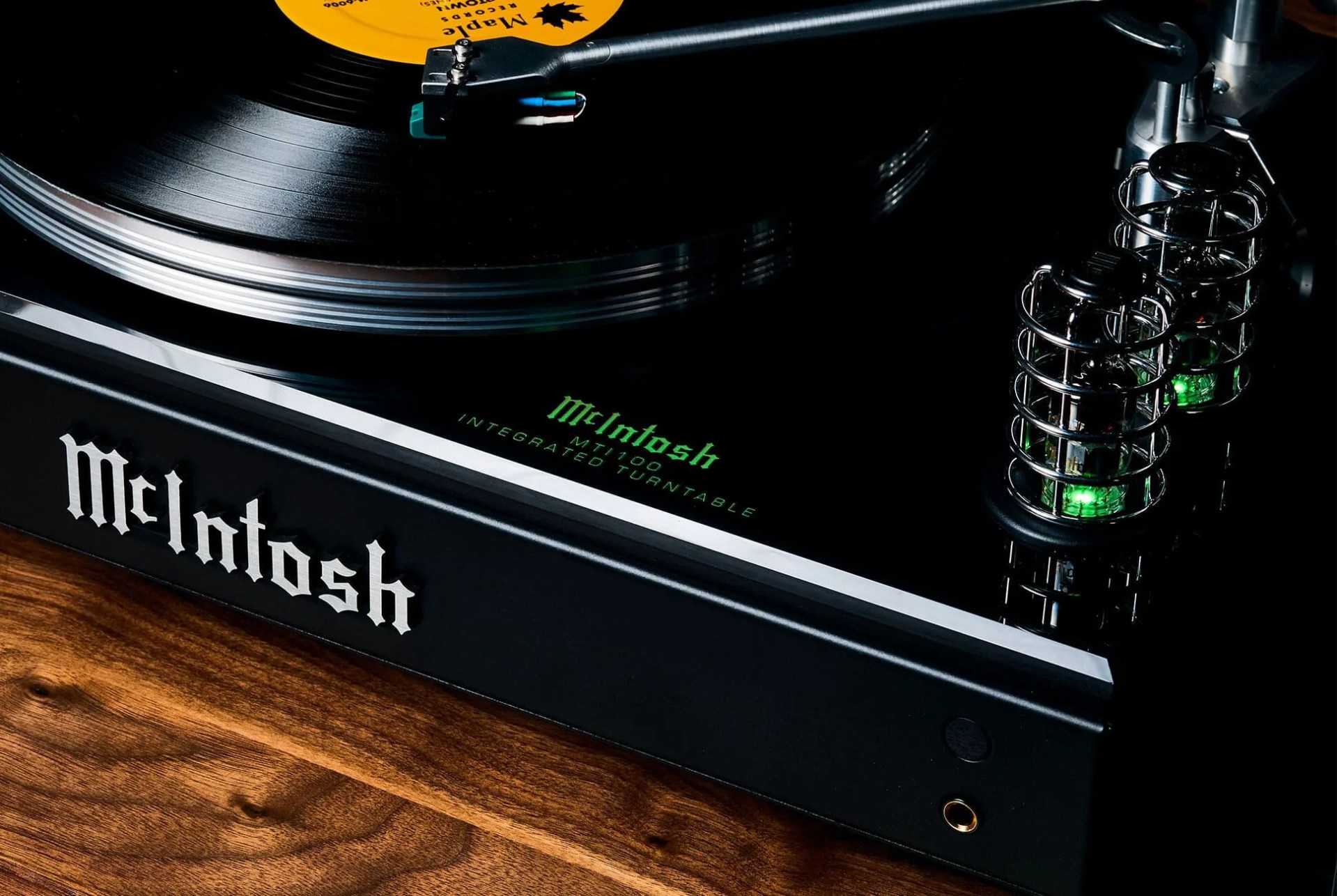 closeup of a mcintosh turntable