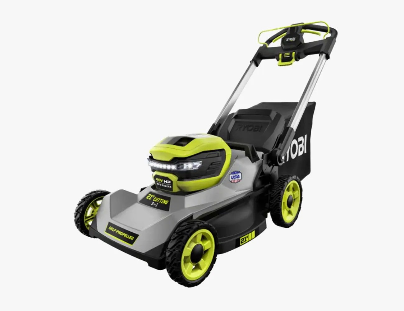 40v hp brushless 21 in cordless battery walk behind selfpropelled lawn mower with 2 60 ah batteries and charger