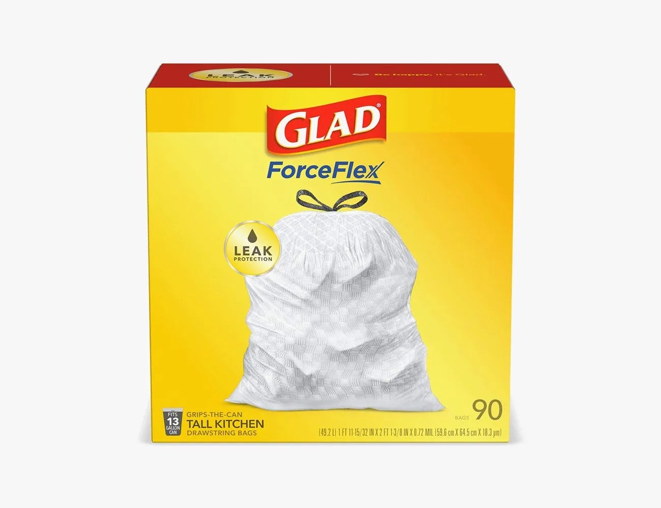 glad forceflex tall kitchen drawstring trash bags