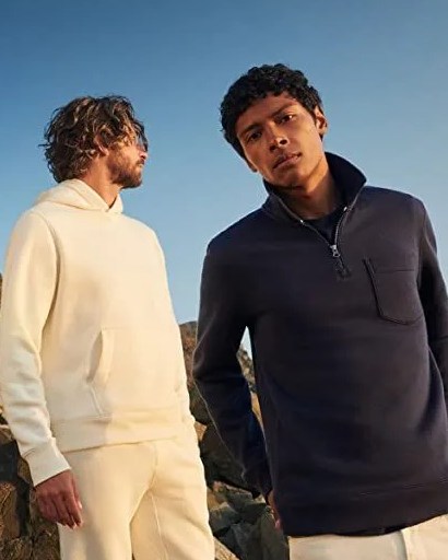 amazon eco friendly aware clothing line worn by two men