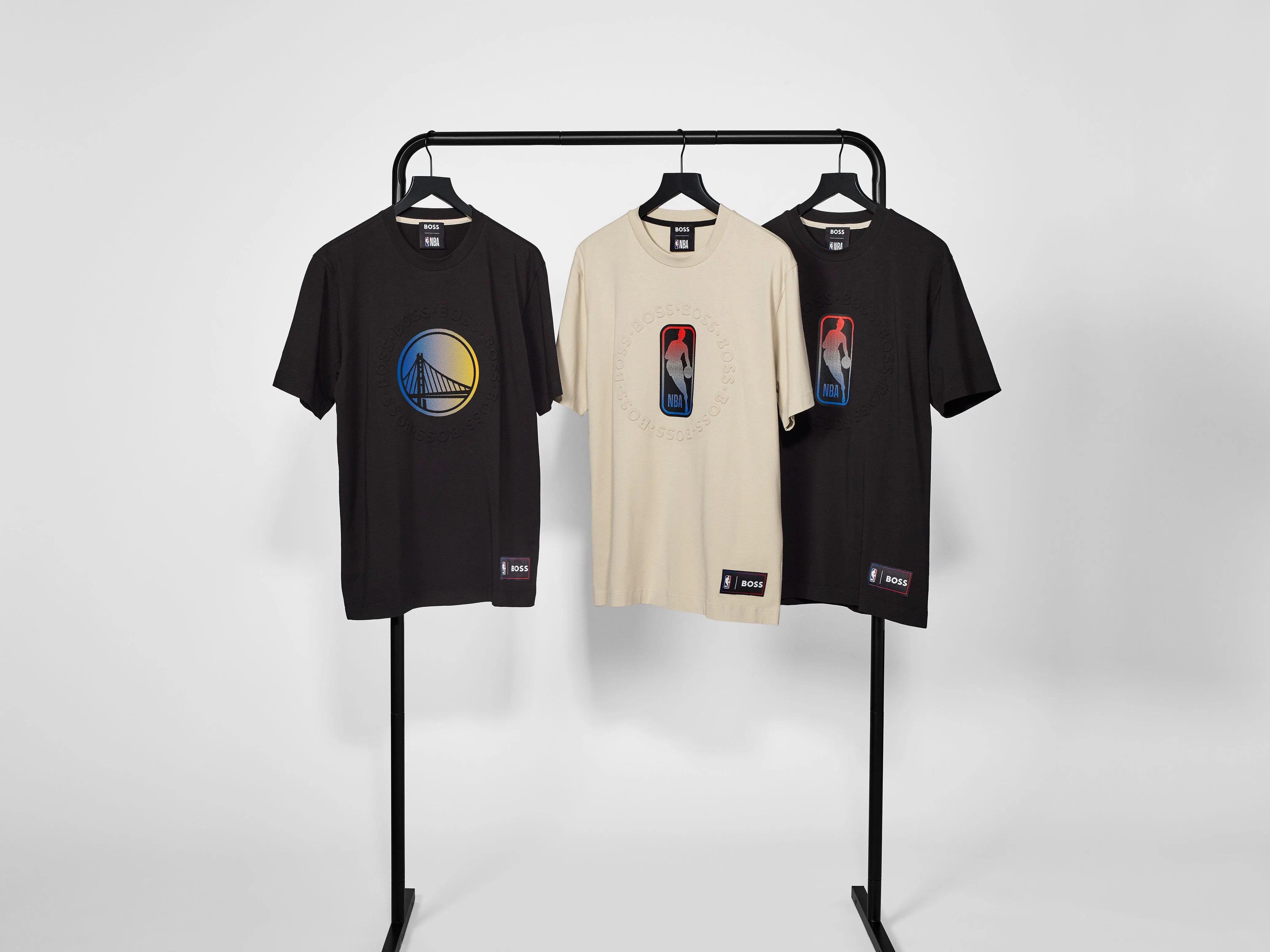 hugo boss nba relaxed fit t shirt with dual branding