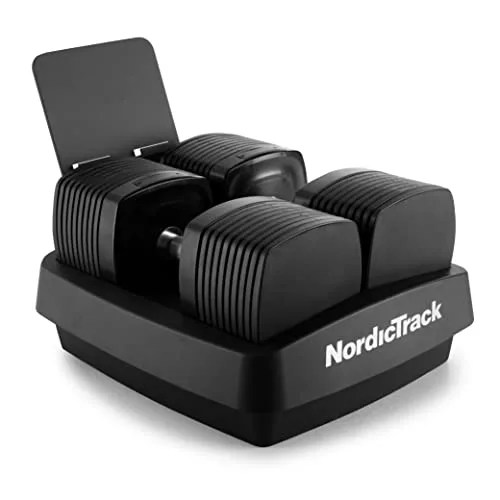 NordicTrack 50 Lb iSelect Adjustable Dumbbells, Works with Alexa, Sold as Pair