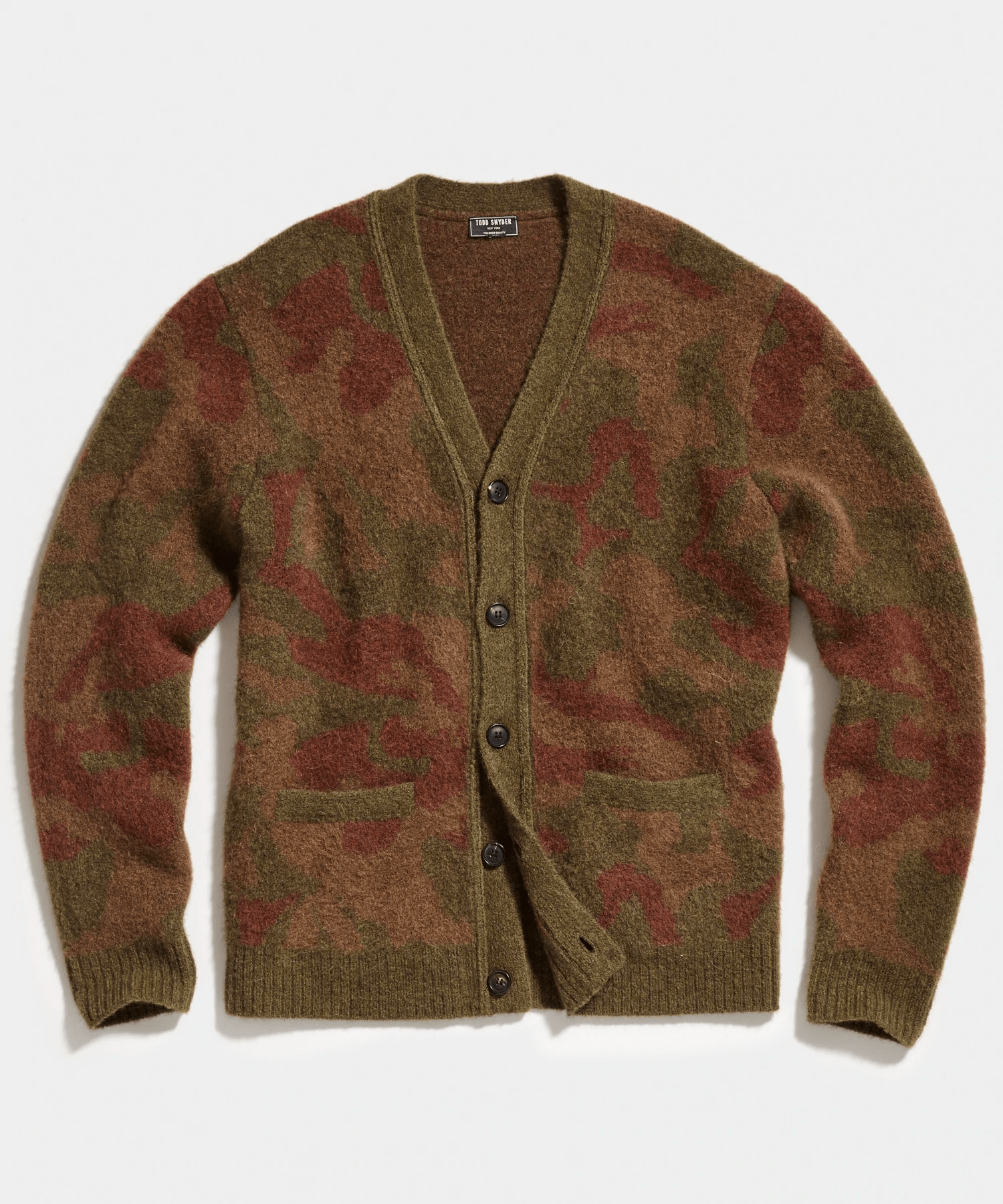 Alpaca Camo Cardigan in Olive Camo