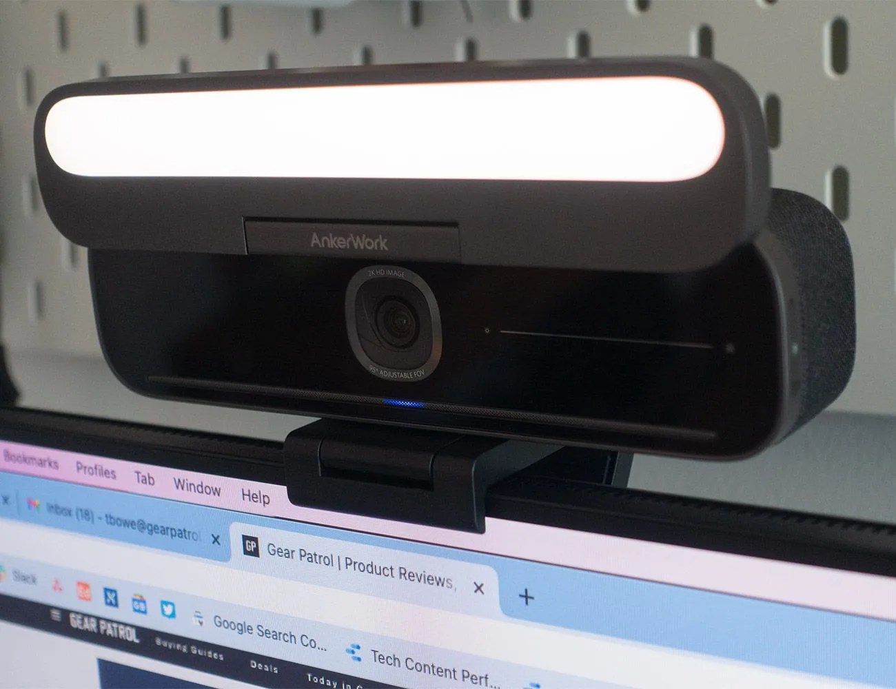 ankerwork webcam on top of desktop