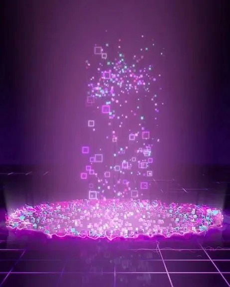 purple digital pixels