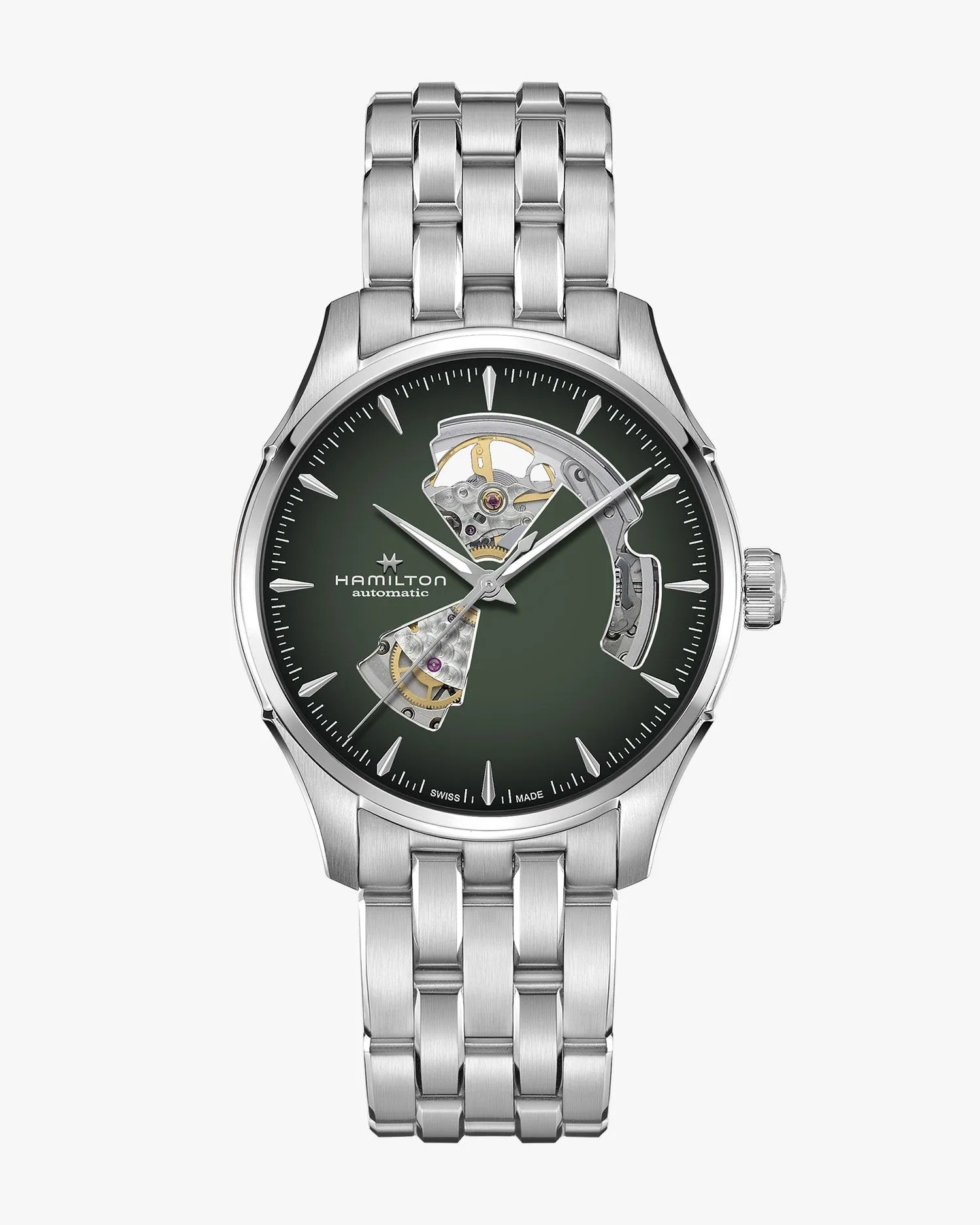 hamilton jazzmaster open heart auto watch