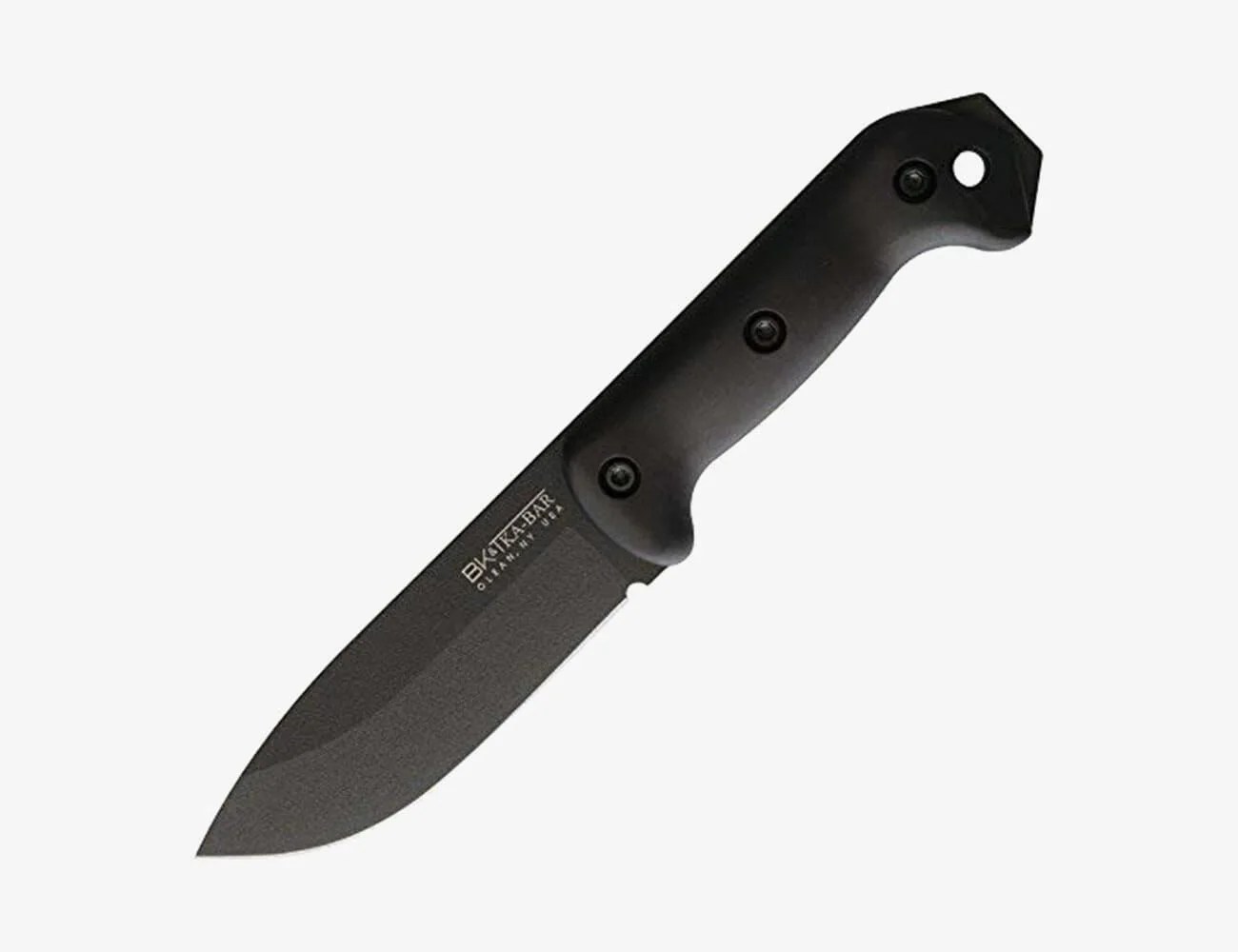 a large black fixed blade knife