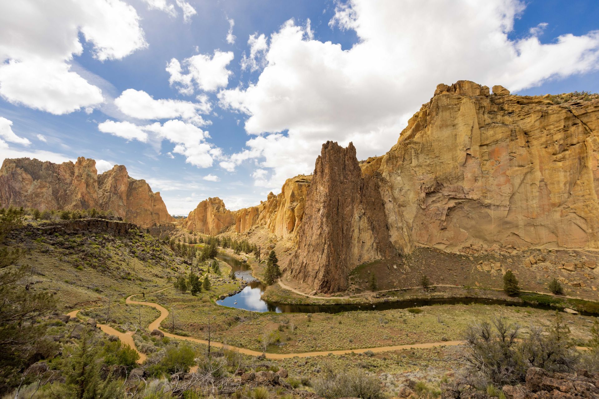 valley with lake and mountside