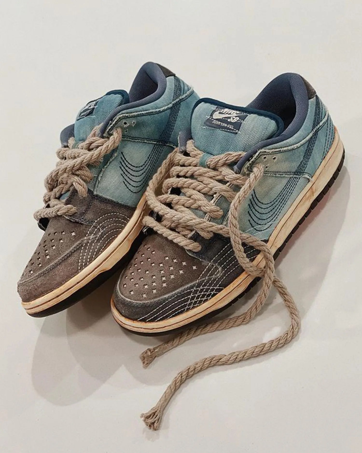 bleached and sunbathed the sashiko dunks