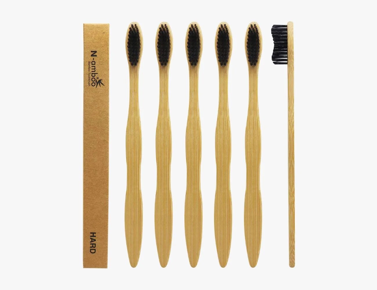 hard manual bamboo toothbrush