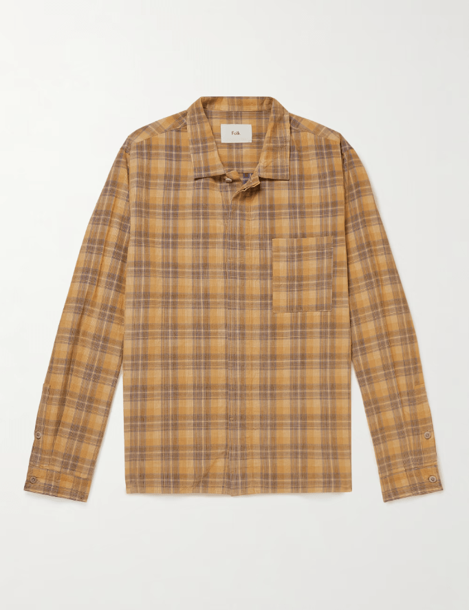 Checked Cotton-Corduroy Shirt