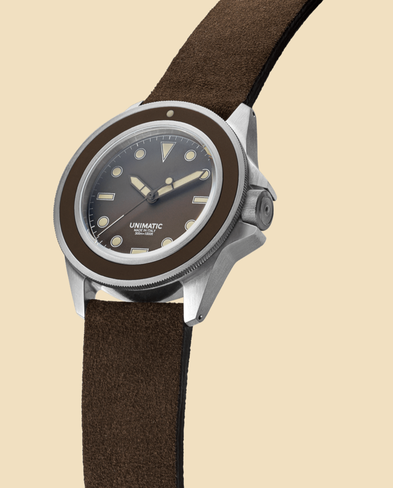 brown unimatic watch