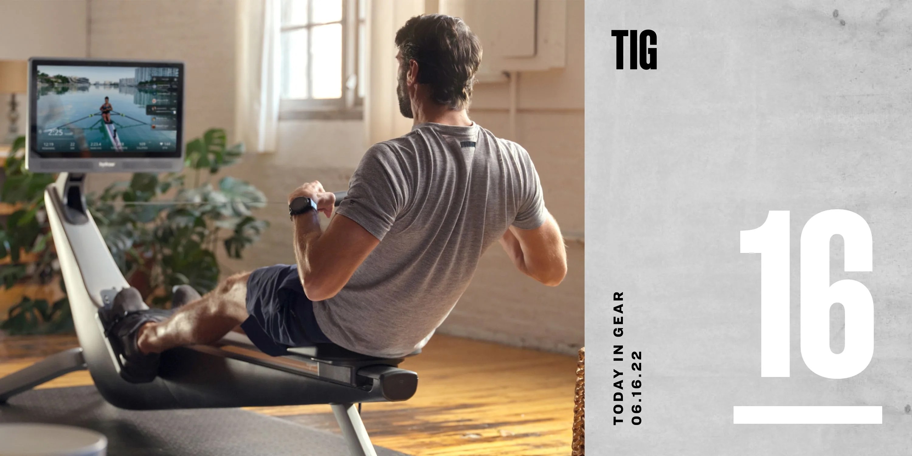 today in gear june 16 2022 man working out on hydrow rowing machine