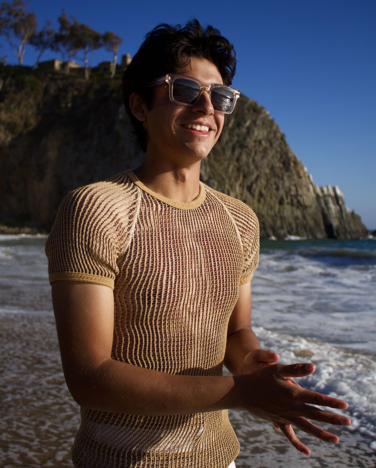 man wearing article one sophomore collection