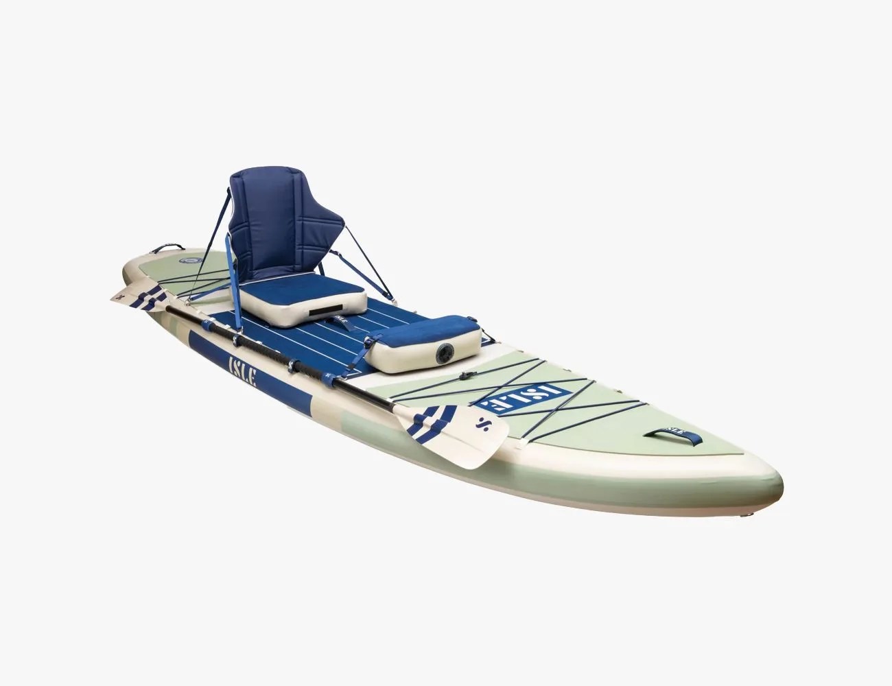 isle switch 2 in 1 stand up paddle board shown in kayak position
