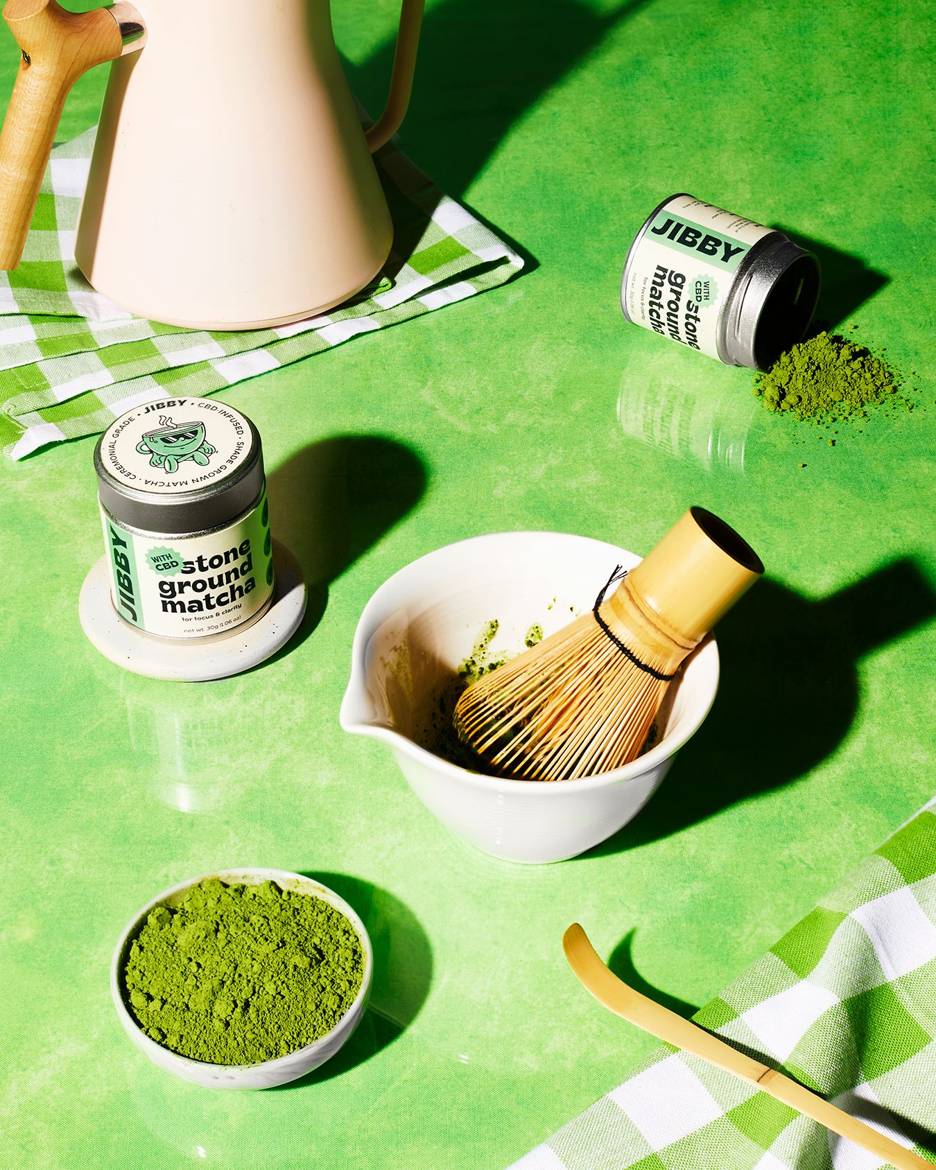 jibby stone ground matcha with cbd