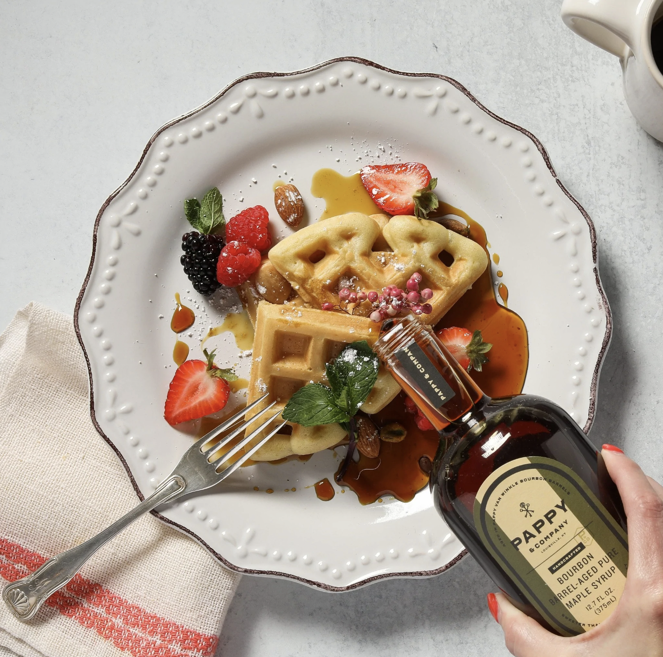pappy van winkle syrup over waffles