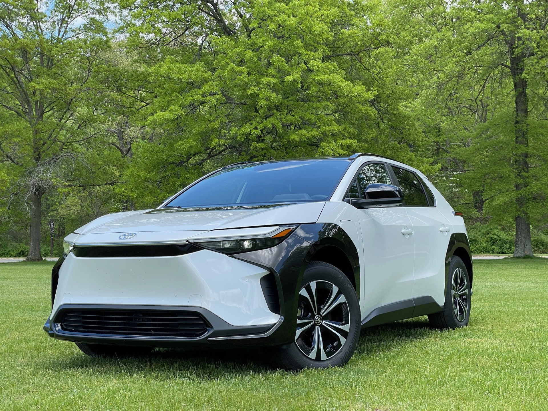 toyota bz4x 2022 electric car in white