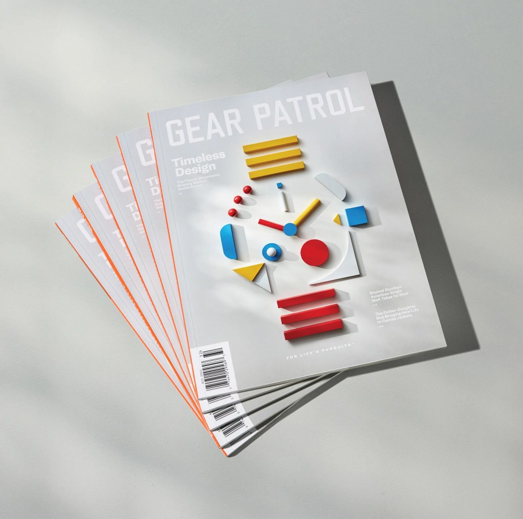 a stack of gear patrol issue 21 magazines