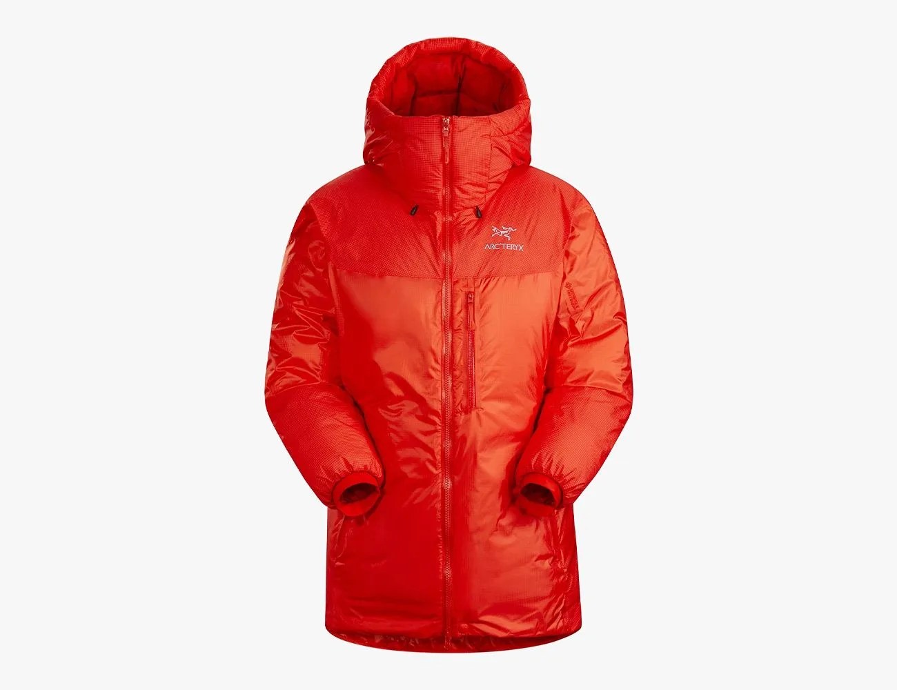 orange Arc'teryx Alpha Parka