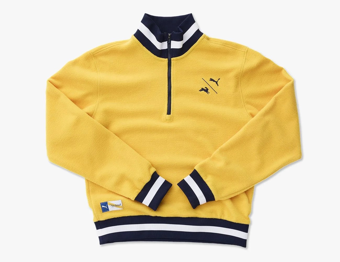 yellow puma x tracksmith speed city collaboration sweatshirt